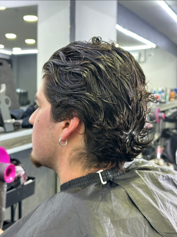 Rizos con taper fade, antes