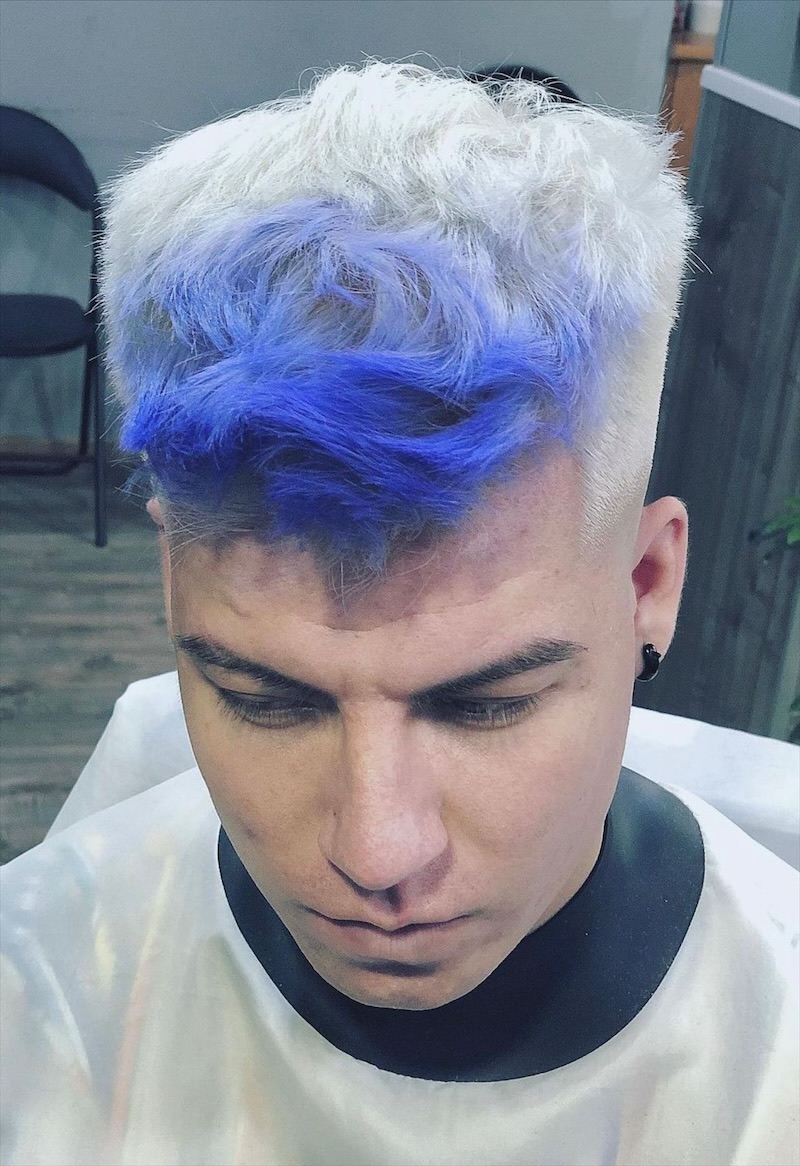 Platinado + fantasía azul