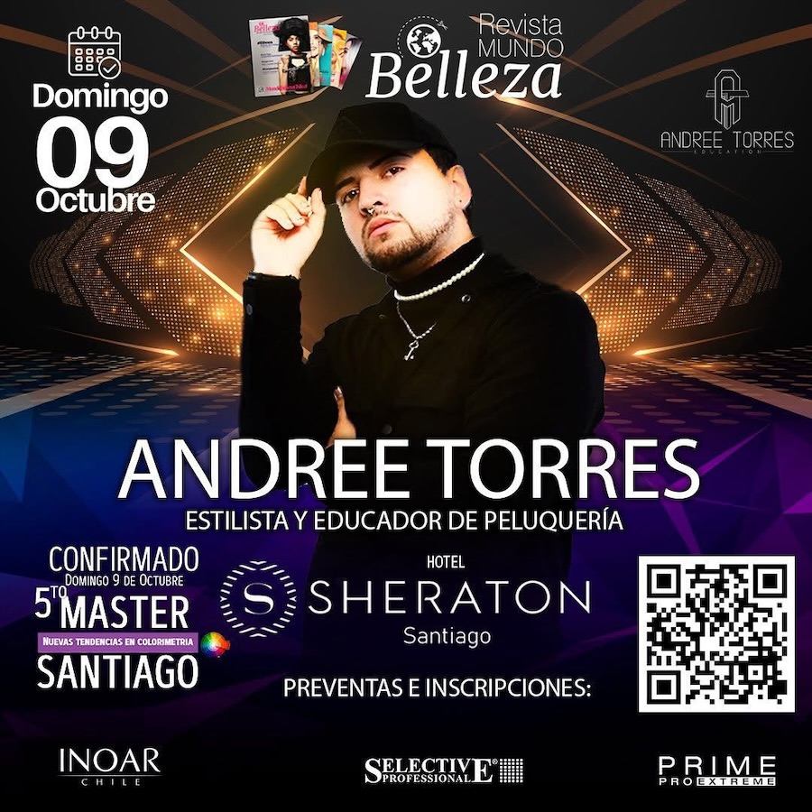 Afiche del 5° Master de Revista Mundo Belleza con Andree Torres